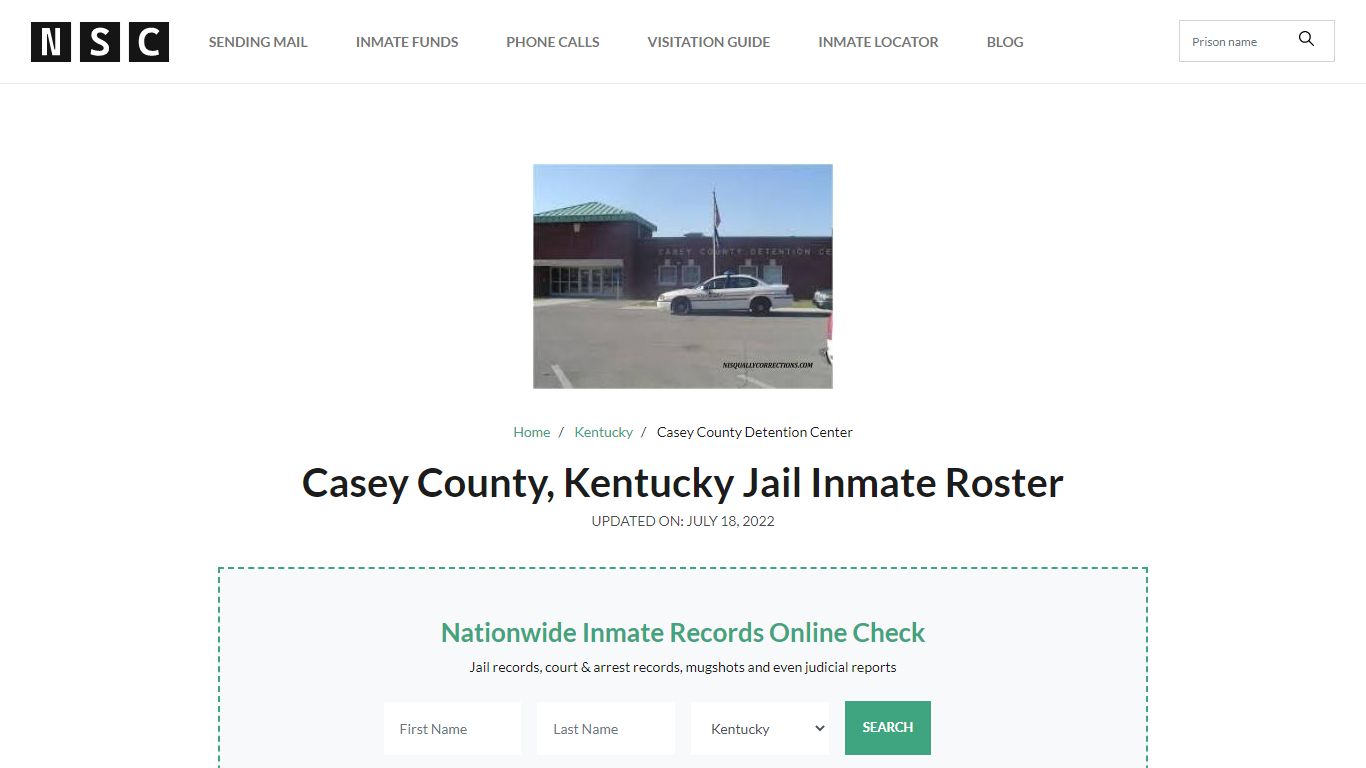 Casey County, Kentucky Jail Inmate List - Nationwide Inmate Lookup Resource